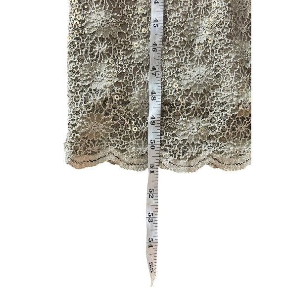 R&M Richard’s Silver Lace Mid Length Dress - Picture 6 of 7
